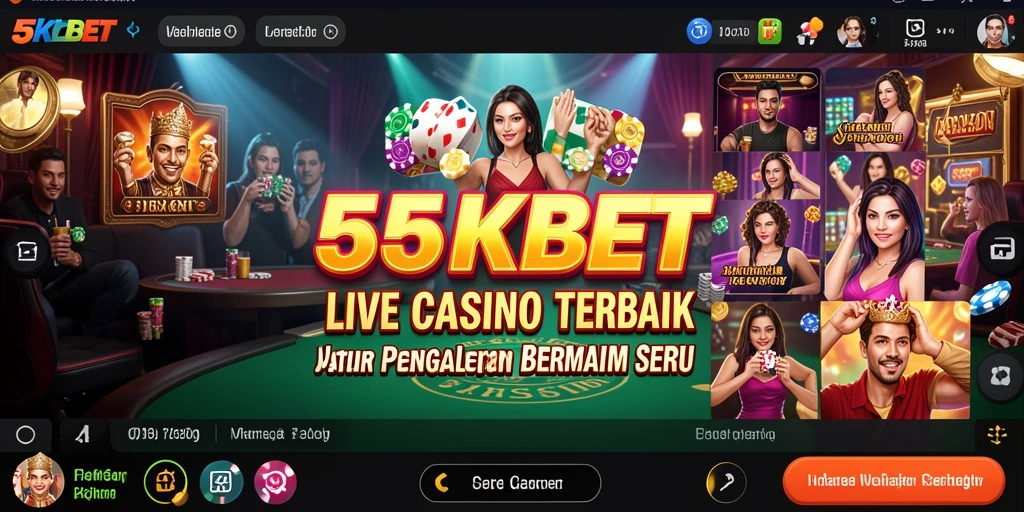 Tampilan screenshot dari gameplay Live Casino 55KBET yang mendebarkan.