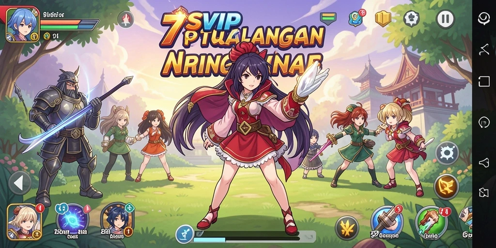 Tampilan gameplay seru dari 7SVIP dengan grafik anime yang menarik.
