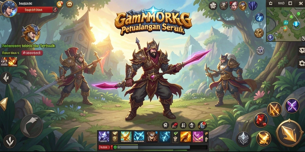 Screenshot gameplay BAGINDA168 dengan adegan pertempuran seru dan karakter yang menawan.