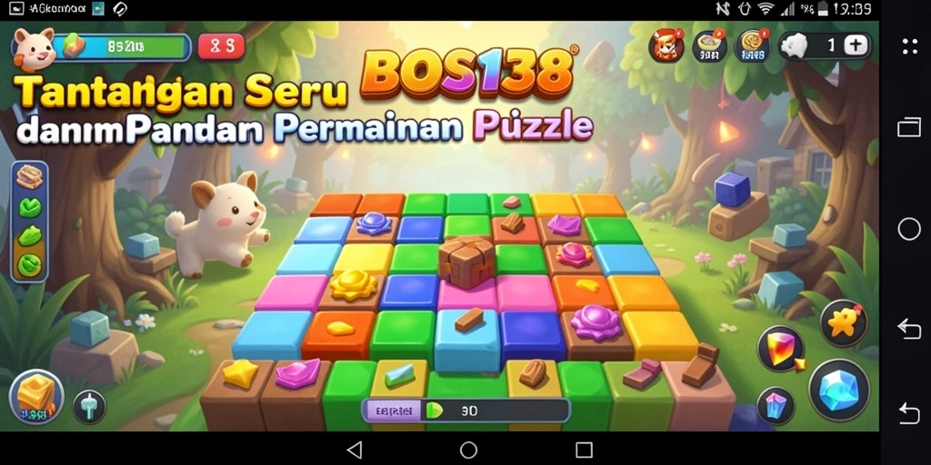 Screenshot gameplay dari BOS138 yang menampilkan berbagai level puzzle.