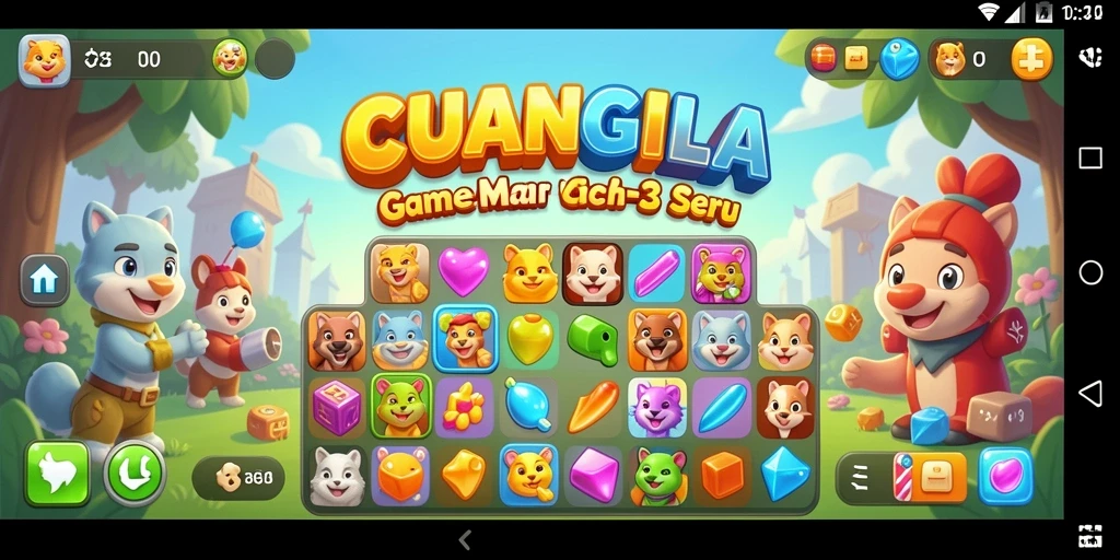 Tampilan gameplay seru dari CUANGILA yang penuh warna.