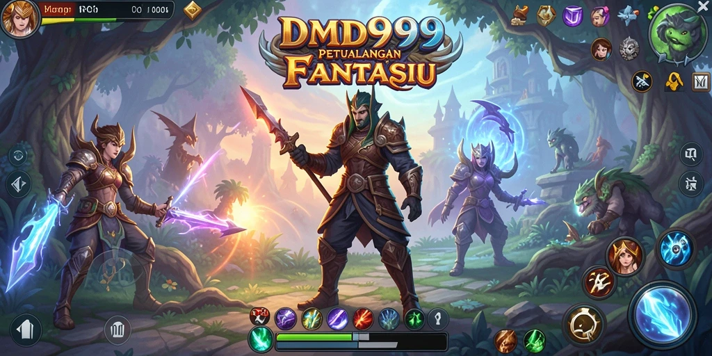 Tangkapan layar DMD999 menampilkan aksi menarik dalam pertarungan RPG.