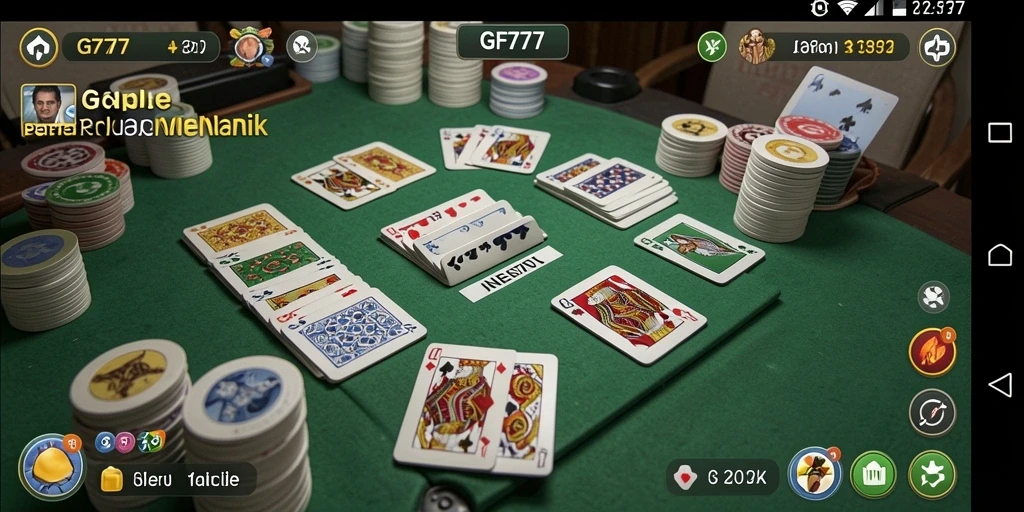 Tampilan gameplay seru dari permainan Gaple di GF777.