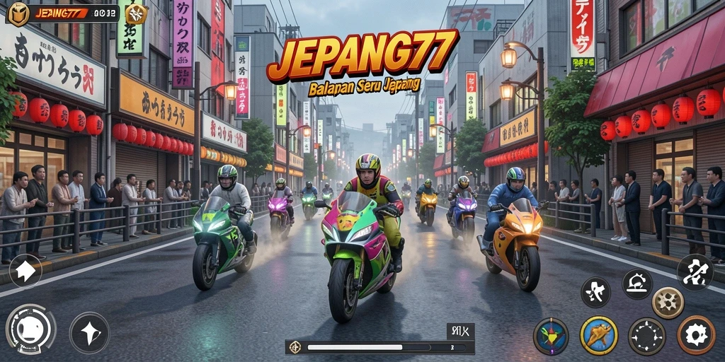 Gameplay JEPANG77 menampilkan balapan seru di jalanan Jepang.