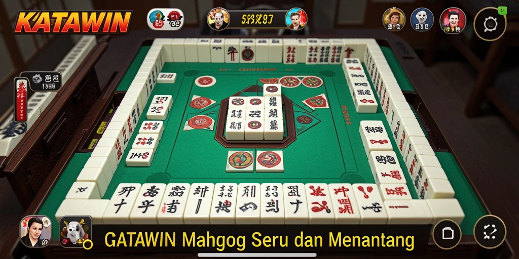 Tangkap layar gameplay KATAWIN menampilkan aksi Mahjong yang seru.