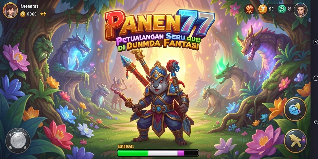 Screenshot PANEN77 menampilkan pertarungan seru di dunia fantasi.