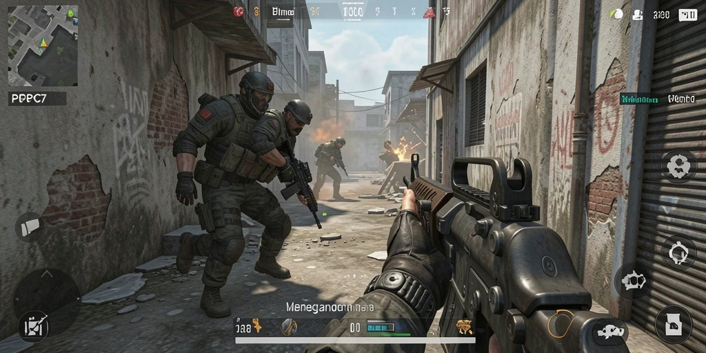Screenshot utama PCPC7 menampilkan aksi intens gameplay FPS.