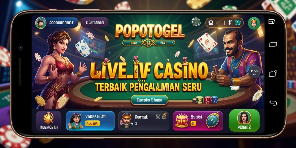 Tampilan gameplay seru di aplikasi Live Casino POPOTOGEL.