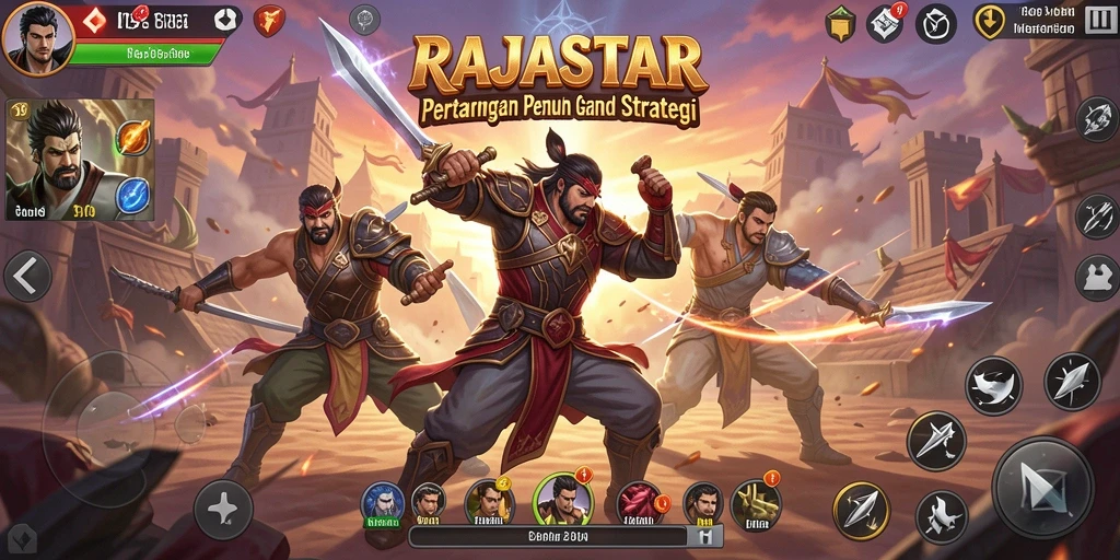 Tampilan gameplay RAJASTAR yang mendebarkan dan penuh aksi Fighting.