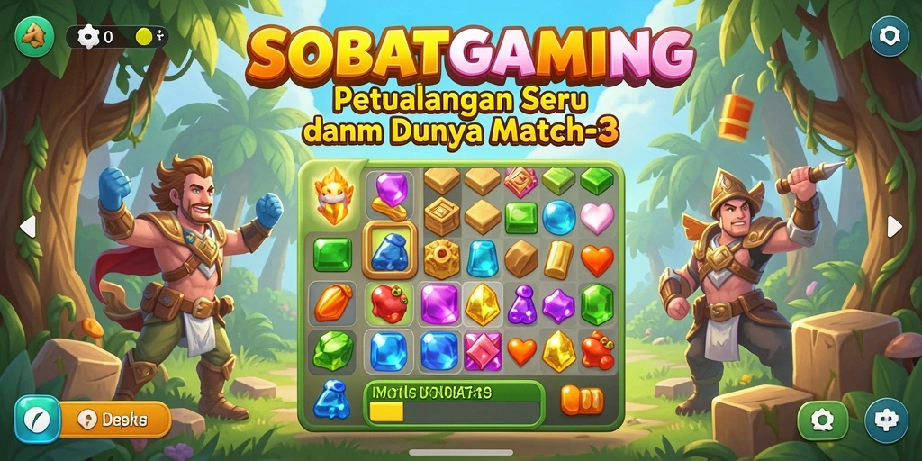 Gameplay menarik dengan berbagai tantangan Match-3 yang seru.
