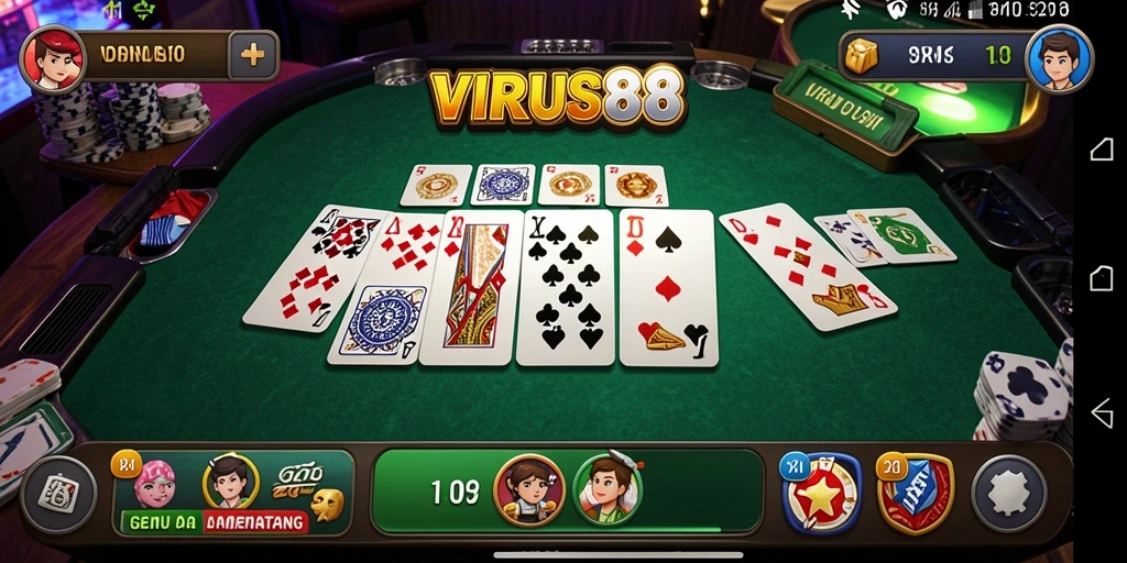 Screenshot gameplay <strong>VIRUS88</strong> menunjukkan aksi seru dalam permainan Domino.