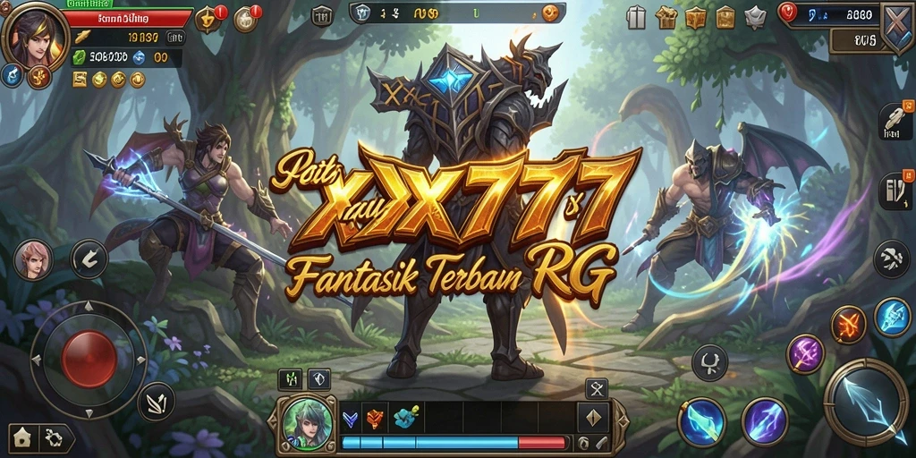 Screenshot utama XXX777 menampilkan aksi mendebarkan dalam pertempuran RPG.
