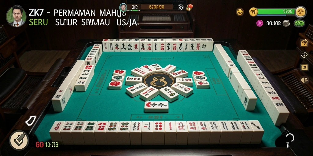 Tangkapan layar gameplay ZK7 menampilkan keseruan permainan Mahjong.